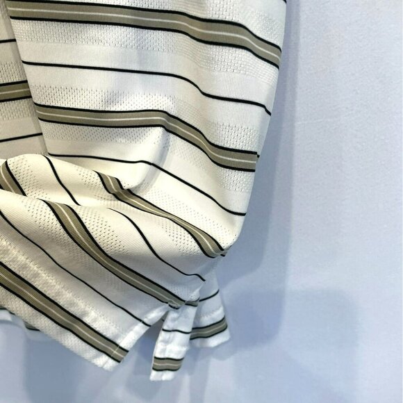 George Men's 3-Button Striped Golf Polo Shirt Sz XXL in White, Tan, Black Active - Picture 7 of 14